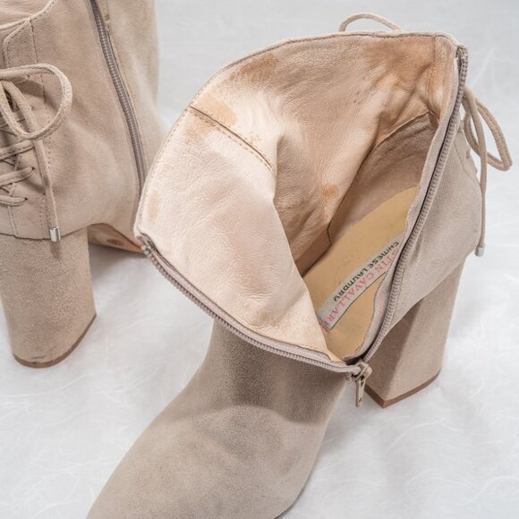 Chinese Laundry Tan Ankle Booties with Block Heel - Picture 9 of 9